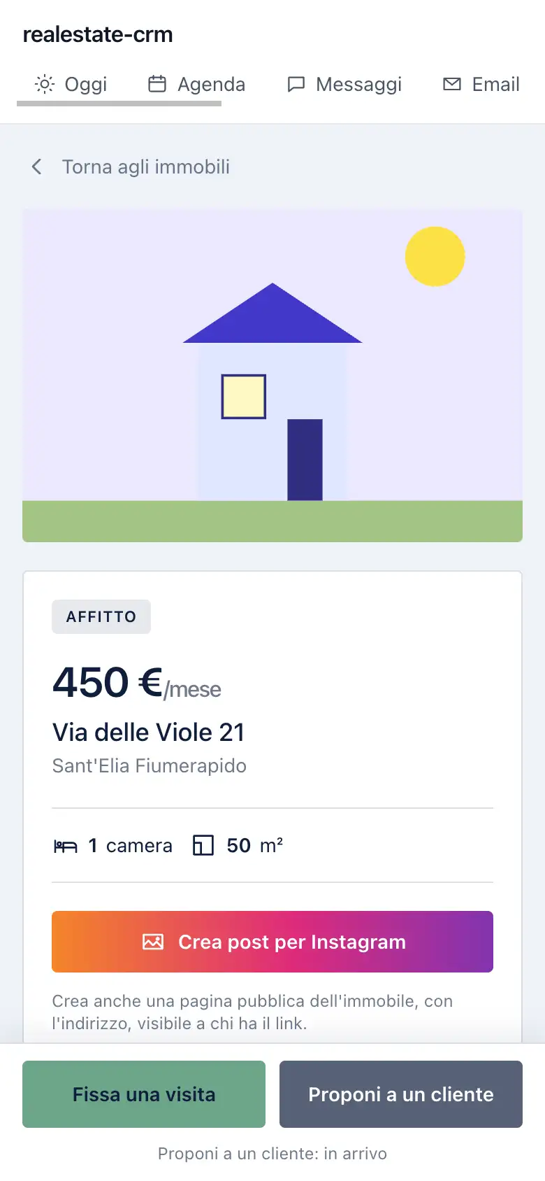 La schermata Scheda immobile